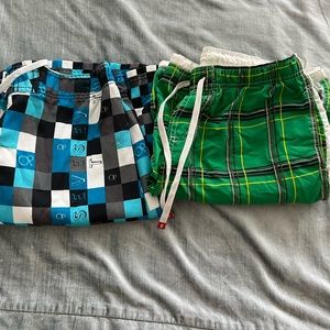 2 pairs mens medium swim trunks